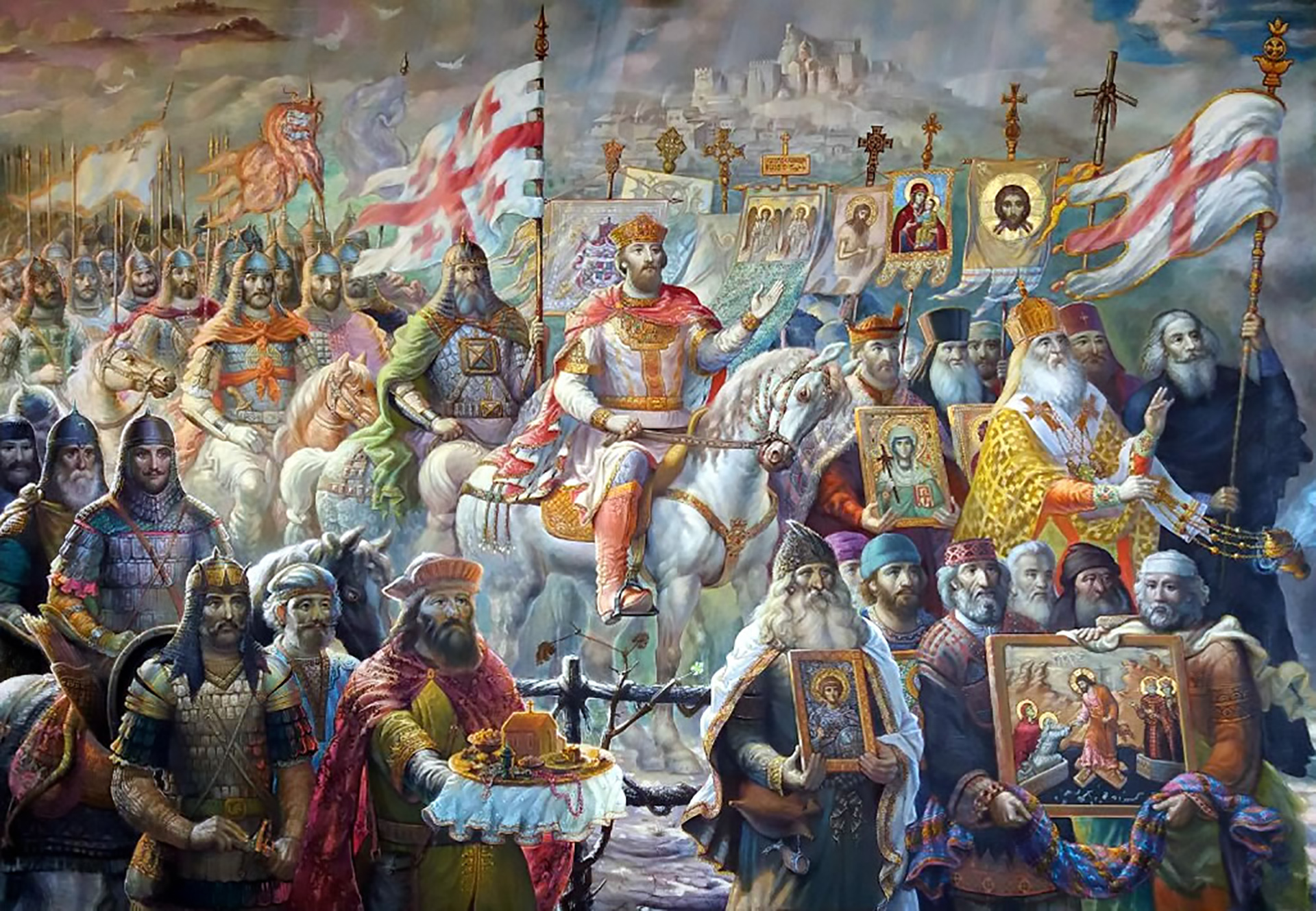 King George V the Brilliant of Georgia blesses the delegation to Jerusalem.